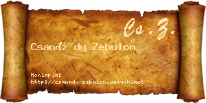 Csanády Zebulon névjegykártya